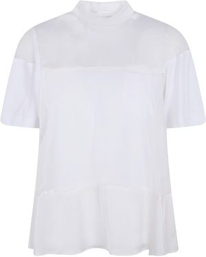 Sacai サカイ　jersey and satin T-shirt Satin x Cotton Jersey T-Shirt | sacai Official Store サカイ