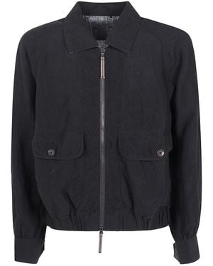 Ziggy Chen Puppytooth Cropped Aviator Jacket - Black