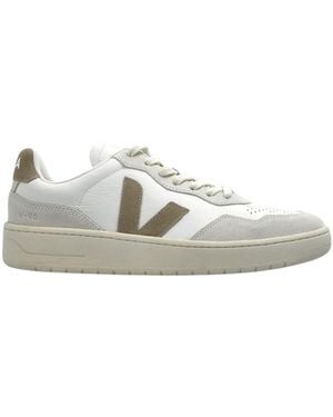 Veja V-90 Lace-Up Sneakers - White