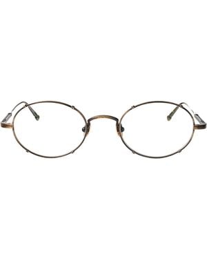 Matsuda Antique Clear Lens Metal Glasses - Metallic