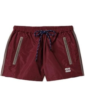 Miu Miu Technical Fabric Shorts - Red