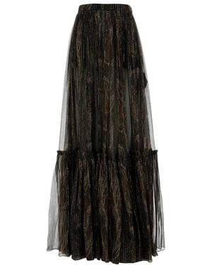 Saint Laurent Multi Color Printed Skirt - Black