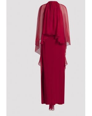 Alberta Ferretti Enver Satin Long Dress - Red