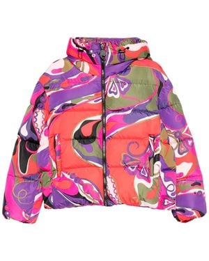PUCCI Orchidee Print Down Jacket - Pink