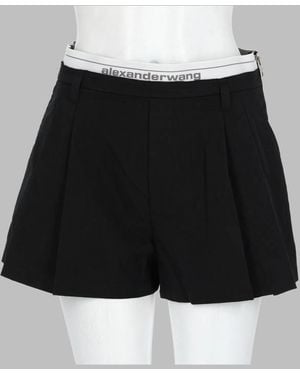 Alexander Wang Shorts Con Elastico Logato - Black