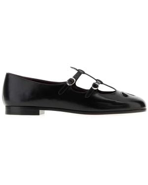 Tory Burch Leather Ballerinas - Black