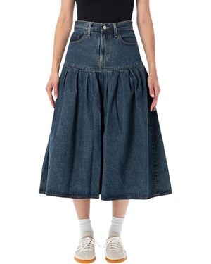Levi's Pleated Denim Midi Skirt - Blue