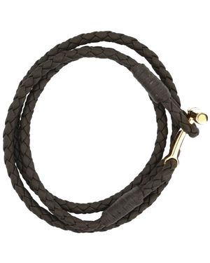 Tom Ford Braided Leather Bracelet - Black