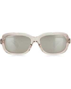 Moncler Suntrap Rectangular Frame Sunglasses - White