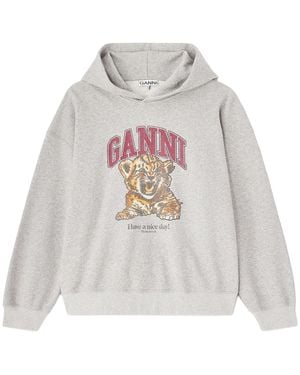 Ganni Sweatshirt With Logo - White