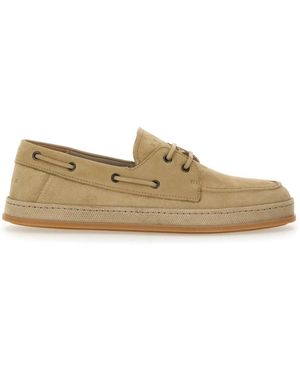 Hogan Leather Boat Moccasin - Natural