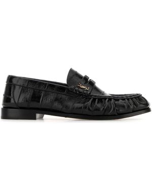 Saint Laurent Leather Loafers - Black