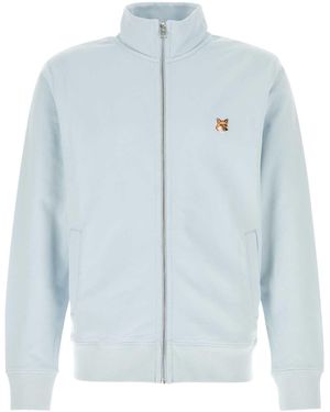 Maison Kitsuné Pastel Light Cotton Sweatshirt - Blue