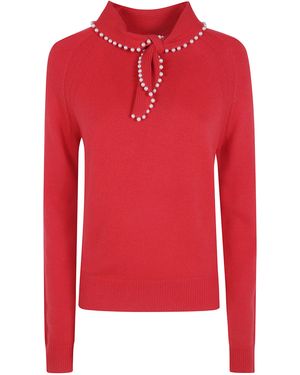 Essentiel Antwerp "Kasa" Pullover With Beads - Red