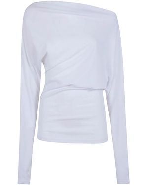 Ann Demeulemeester Roos Bias Cut Drop Shoulder Top - White