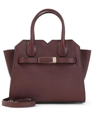 Valextra Amaranto Calf Leather Milano Micro Bag - Purple