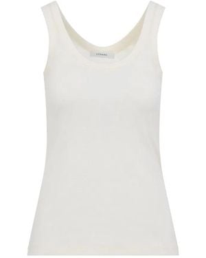 Lemaire Light Cream Cotton Ribbed Tank Top - White