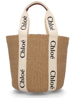 Chloé Woody Large Basket Bag - Natural