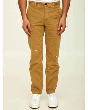 Incotex Camel Cotton Pants - Natural