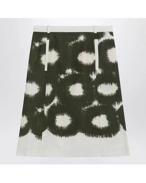 Prada Cotton Skirt With Military Pattern - Green