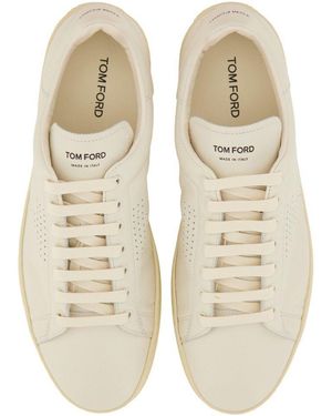 Tom Ford Warwick Leather Trainers - Natural