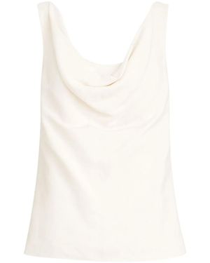 Brunello Cucinelli Solid Cowl Neck Top - White