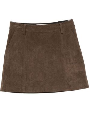 DUNST Suede Effect Mini Skirt - Brown