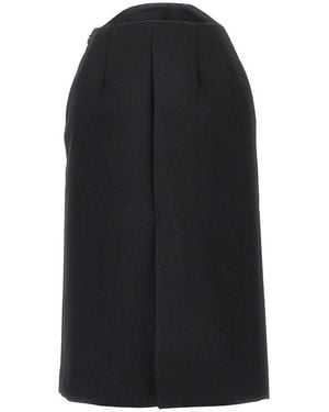 Jil Sander Sablé Wool Midi Skirt - Black