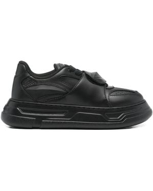 Emporio Armani Leather Trainers - Black