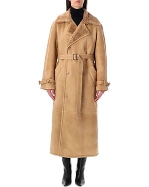 S.W.O.R.D S.W.O.R.D. 6.644 Long Shearling Coat - Natural