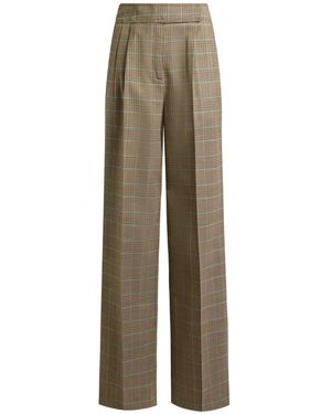Etro Stretch Wool Trousers With A Prince Of Wales Check Pattern - Natural