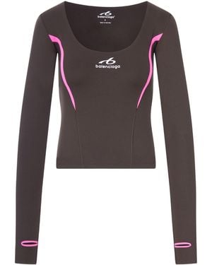 Balenciaga Kaki Fluo L/S Fitted Top - Brown