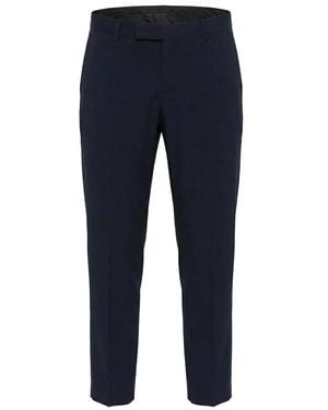 Fendi Dark Wool Virgin Wool Viscose Trousers - Blue