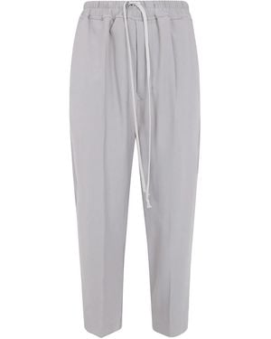 Rick Owens "Drawstring Astaires" Cropped Trousers - Grey