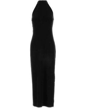 Norma Kamali Abito Lungo Smanicato - Black