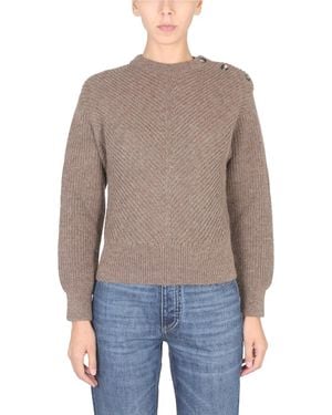 Bottega Veneta Alpaca Knit With Chevron Pattern - Grey