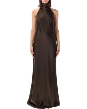 Ralph Lauren Chilton Satin Evening Dress - Brown