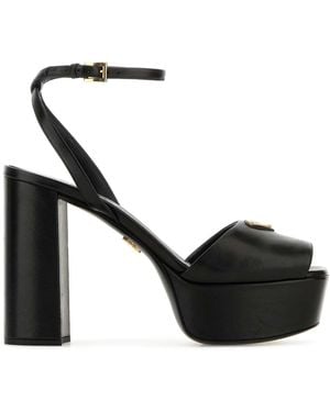 Prada Nappa Leather Sandals - Black