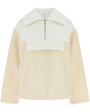 Gucci Two-Tone Wool Blend Padded Jacket - White