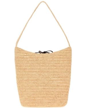 The Row Raffia Alma Mini Shoulder Handbag - Natural
