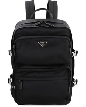 Prada Logoed Backpack - Black