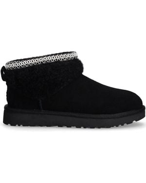 UGG Classic Ultra Mini Maxi Curly Boots - Black