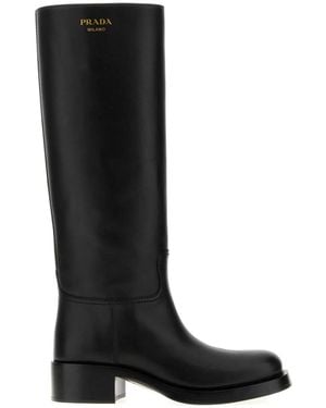 Prada Leather Boots - Black