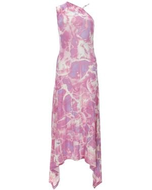 Versace Jeans Couture Abito Lungo Smanicato Con Stampa - Pink