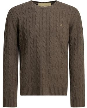Valentino "Vlogo" Crew-Neck Sweater - Brown