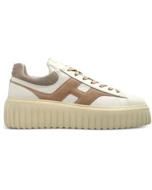 Hogan H-Stripes Leather Sneakers - White