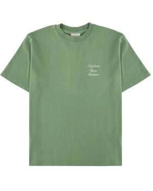 Drole de Monsieur "Slogan Calligraphy" T-Shirt - Green