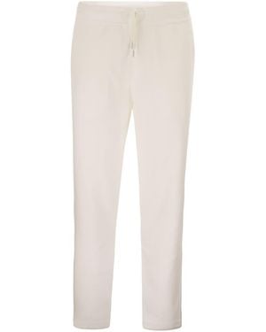 Brunello Cucinelli Techno Cotton Fleece Trousers - White