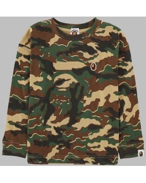 A Bathing Ape Felpa Mimetica "One Point" - Green