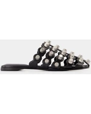 Alexander Wang Leather Rexa Slippers - Black